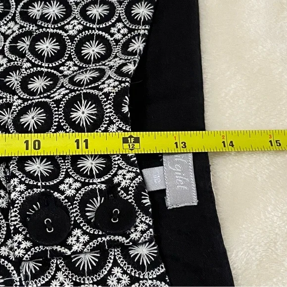 il Gilet / Black & White Embroidered Linen Blend Bermuda Shorts Size 10 - Picture 5 of 9